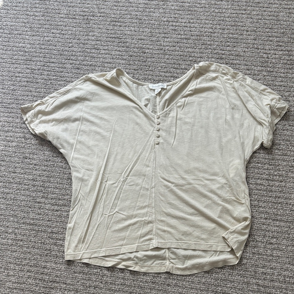 Treasure & Bond Beige V-Neck Blouse